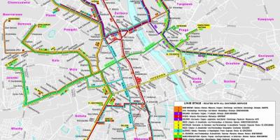 Kartta Varsovan transit 