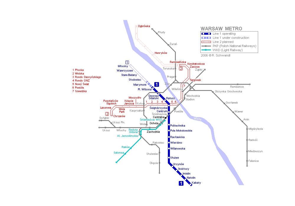 Varsovan metro kartta