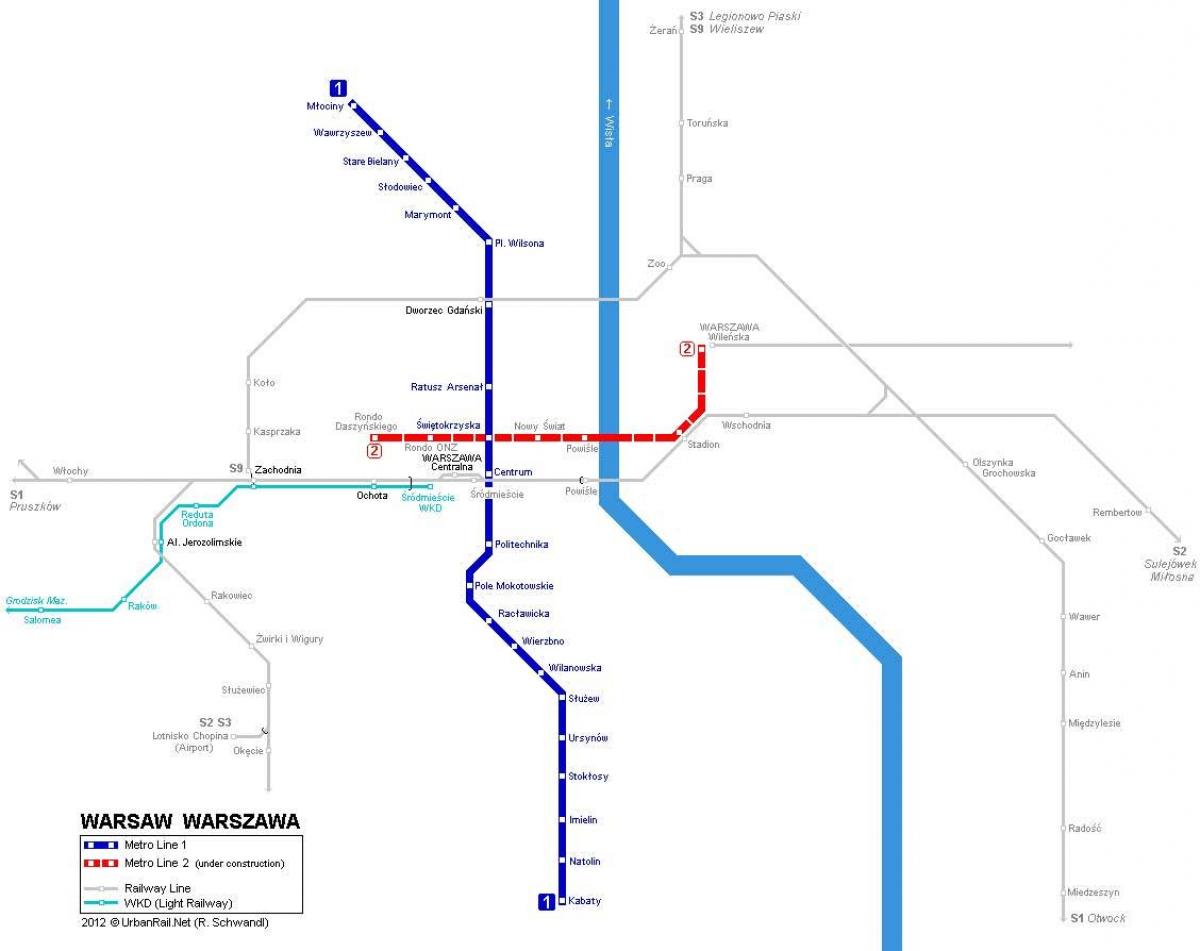 kartta metro-Varsova