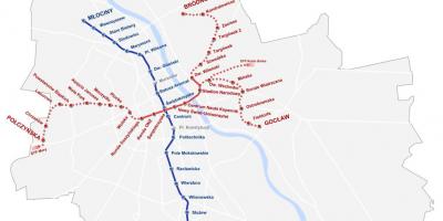 Kartta Varsova metro 2016