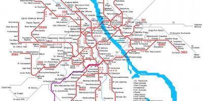 Varsovan juna kartta