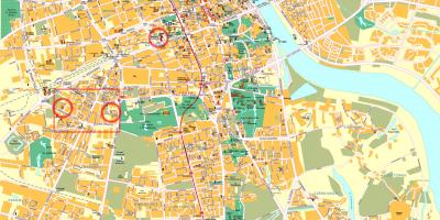 Street map of Warsaw city centre